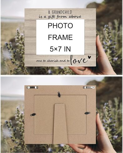 New Grandparent Picture Frame - Grandparents Gifts, First Time Grandparents Gifts, Grandchildren Grandkids 5x7 Picture Frame, Grandma Wooden Picture Frames for Tabletop or Wall Hanging in Saudi Arabia