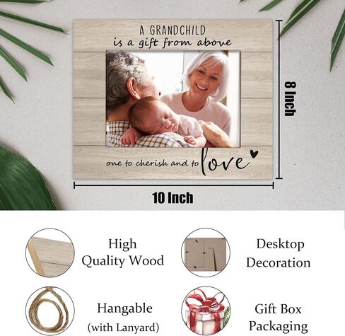 New Grandparent Picture Frame - Grandparents Gifts, First Time Grandparents Gifts, Grandchildren Grandkids 5x7 Picture Frame, Grandma Wooden Picture Frames for Tabletop or Wall Hanging in Saudi Arabia