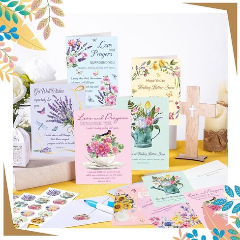 72 Pack Religious Get Well Cards with Envelopes Christian Get Well Soon Cards Bulk Religious Greeting Cards with Scripture Encouragement Floral and Landscape Blessing 4.5 x 6.2 Inch in Saudi Arabia