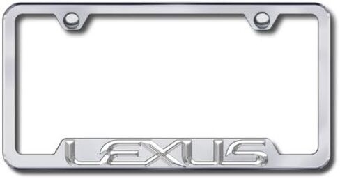 Au-TOMOTIVE GOLD Lexus 3D License Plate Frame - Chrome Name on Chrome Frame in Saudi Arabia