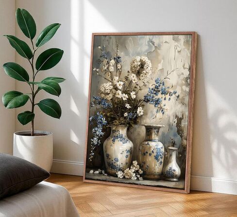 Framed Vintage Dragonfly Canvas Wall Art Whimsical Botanical Floral Picture Elegant Mid Century Natural Poster Prints Eclectic Insect Aesthetic Painting Wall Decor for Living Room Bedroom 8x10in in Kuwait