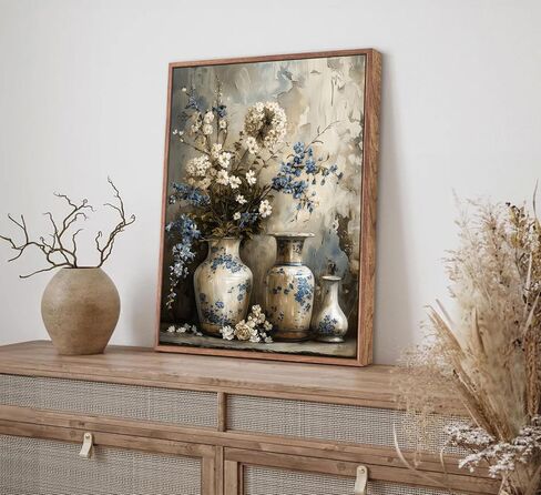 Framed Vintage Dragonfly Canvas Wall Art Whimsical Botanical Floral Picture Elegant Mid Century Natural Poster Prints Eclectic Insect Aesthetic Painting Wall Decor for Living Room Bedroom 8x10in in Kuwait