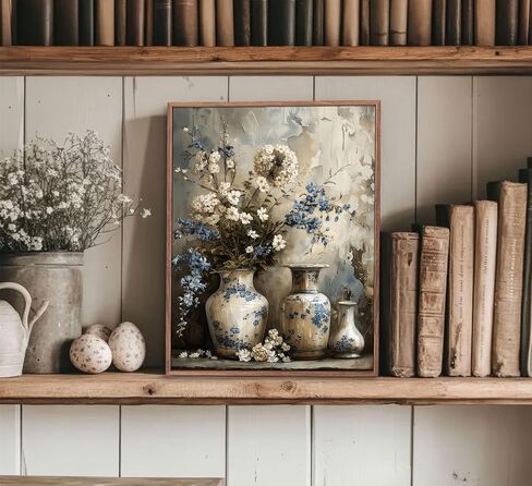 Framed Vintage Dragonfly Canvas Wall Art Whimsical Botanical Floral Picture Elegant Mid Century Natural Poster Prints Eclectic Insect Aesthetic Painting Wall Decor for Living Room Bedroom 8x10in in Kuwait