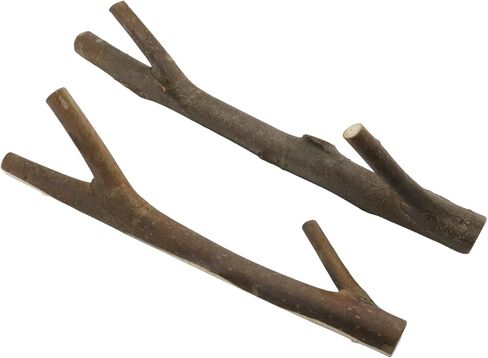 2Pcs Real Wood Tree Branch Double Wall Hooks, Farmhouse Rustic Decorative Wooden Without Bark Trunk Thickness 2cm-3cm with Screw in Kuwait