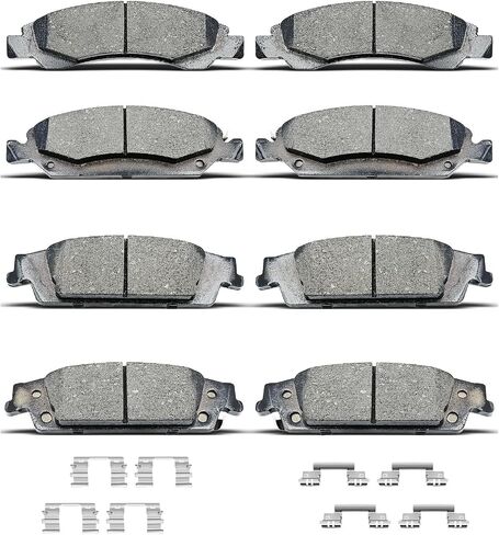 D1363 D1707 8pcs Ceramic Front Rear Brake Pads With Clips Fit For Cadillac Escalade/Escalade ESV,For Chevy Silverado 1500/Suburban/Tahoe,For GMC Sierra 1500/Yukon/Yukon XL in Saudi Arabia