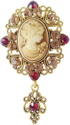 Crystal Rhinestone Flower Bouquet Brooch Pin, Gold Tone, Large in Kuwait