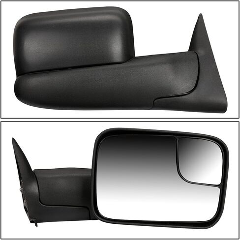 مرآة سحب يدوية من DNA Motoring TWM-011-T222-BK-L متوافقة مع 94-01 Ram 1500/94-02 Ram 2500 3500، يسار/سائق in Saudi Arabia