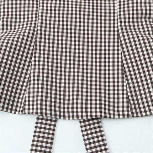 Women with Bow Plaid Backless Side Zipper Vest Vintage Straps Square Collar Tank Tops in Saudi Arabia