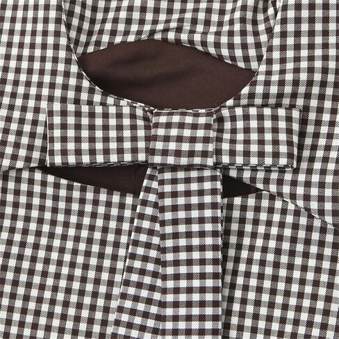 Women with Bow Plaid Backless Side Zipper Vest Vintage Straps Square Collar Tank Tops in Saudi Arabia