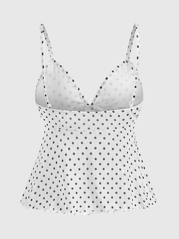 Milumia Women's Floral Mesh Cami Crop Top V Neck Ruffle Spaghetti Strap Tank Tops in Kuwait