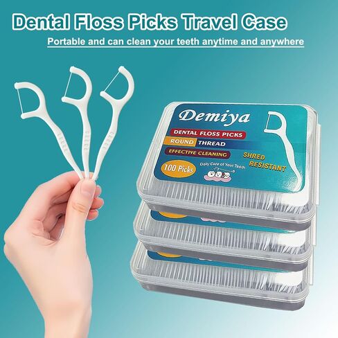 Floss Picks Travel Dental Floss Picks 40 Count Professional Flossers for Adult Unflavored Flossing Sticks 4 Cases with Portable Case Durable Tooth Pick for Teeth Cleaning and Oral Care in Saudi Arabia
