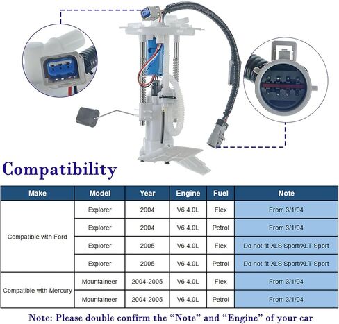 YHTAUTO Electric Fuel Pump with Sending Unit Compatible with Ford Explorer 2004-2005 Mercury Mountaineer V6 4.0L in Saudi Arabia