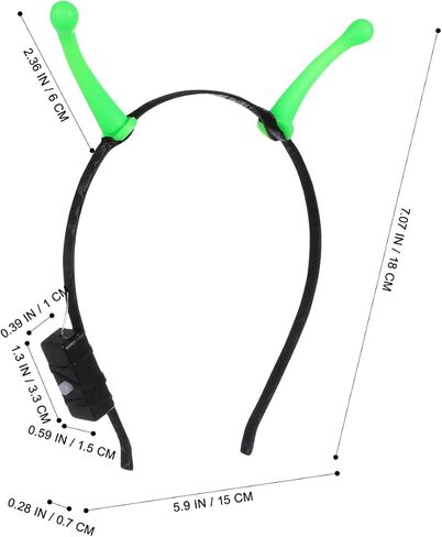 Veemoon Light Alien Headband, Glowing Alien Hairband Lightweight Plastic Headdress Funny Coumuse Head Accesiroes Martian Headpiece for Halloween Christmas Theme Party Favor in Saudi Arabia