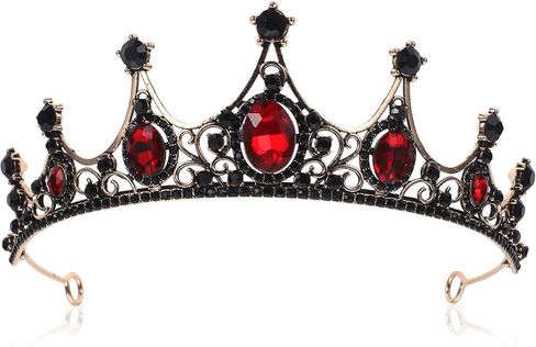 تيجان سوداء من Beaupretty للنساء عصابة رأس على شكل تاج الزفاف من الكريستال الأسود لحفلات الزفاف وحفلات الهالوين وحفلات أعياد الميلاد in Kuwait