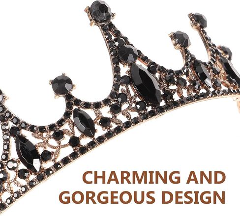 Beaupretty Black Tiaras for Women Bridal Crown Headband Black Crystal Wedding Tiara Party Decorative for Halloween Birthday Prom in Saudi Arabia