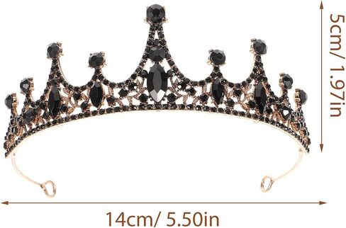 Beaupretty Black Tiaras for Women Bridal Crown Headband Black Crystal Wedding Tiara Party Decorative for Halloween Birthday Prom in Saudi Arabia