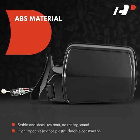 A-Premium Driver Side Manual Door Mirror Compatible with Jeep Cherokee 1984-1996, Comanche 1986-1992, Wagoneer 1984-1990 - Non-Heated Manual Folding Paintable Black Outside Rear View Mirror in Saudi Arabia