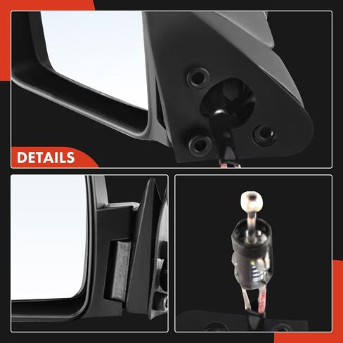A-Premium Driver Side Manual Door Mirror Compatible with Jeep Cherokee 1984-1996, Comanche 1986-1992, Wagoneer 1984-1990 - Non-Heated Manual Folding Paintable Black Outside Rear View Mirror in Saudi Arabia