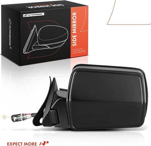 A-Premium Driver Side Manual Door Mirror Compatible with Jeep Cherokee 1984-1996, Comanche 1986-1992, Wagoneer 1984-1990 - Non-Heated Manual Folding Paintable Black Outside Rear View Mirror in Saudi Arabia
