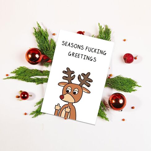 Funny Adult Christmas Card for Wine Lover, Humor Wine Themed Christmas Card, Xmas Greeting Card, I’ll Drink Red Wine Card in Saudi Arabia