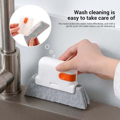 Window Track Cleaning Brush with Handle for Sliding Door Gaps Corners Tiles Sink Baseboards Blinds Crevices Use(White,2PCS) in Saudi Arabia