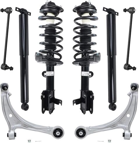 Detroit Axle - FWD Front 8pc Suspension Kit for 2008-2010 Honda Odyssey, 2 Struts 2 Lower Control Arms w/Ball Joints 2 Rear Shock Absorbers 2 Sway Bars 2009 Replacement in Saudi Arabia