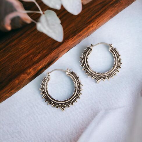 Howard's Hoop Earrings - Hoop Earrings for Women, Intricate Detailing, Womens Hoops for Any Occasion, Hooped Earring Pair in Kuwait
