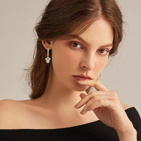 Mouse Hoop Earrings for Women Gold Plated Sterling Silver Mouse Dangle Earrings Sparkling CZ Lucky Cute Animal Earrings Fashion Hypoallergenic Princess Jewelry Gifts for Daughter Birthday in Saudi Arabia