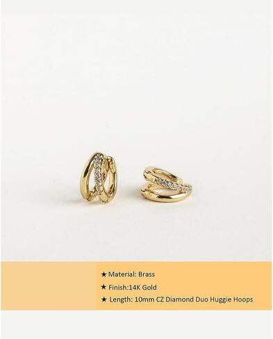 Gold Hoop Earrings for Women Trendy Gold Silver Plated Hypoallergenic Lightweight Huggie Earring Double Hoops Earrings Gifts in Saudi Arabia