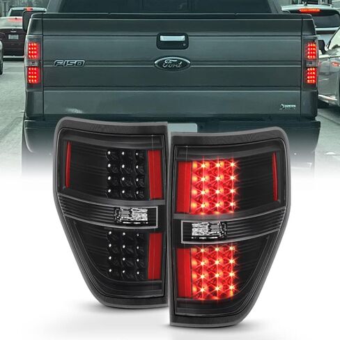 ACANII-For 2009-2014 Ford F150 رافعة شاحنة خفيفة لنقل السلع أسود الإسكان LED أضواء خلفية مصابيح الفرامل الجمعية زوج مجموعة اليسار + اليمين in Saudi Arabia