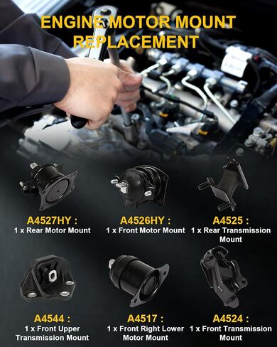 OCPTY Engine Motor Mount and Transmission Mount Set of 6 Compatible for Honda Accord LX EX SE 2003 2004 2005 2006 2007 V6 3.0L Gas, Automatic Transmission # 50830SDBA04, 50810SDAA12 in Saudi Arabia