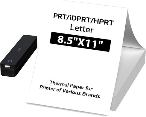 ورق حراري أمريكي مقاس 8.5 × 11 بوصة، 200 ورقة، متوافق مع الطابعة المحمولة HPRT MT610 Pro/iDPRT MT888، ورق طابعة حرارية خالٍ من مادة BPA in Kuwait