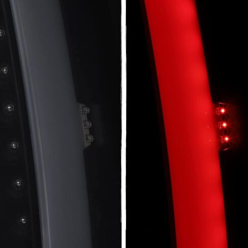 AKKON - يناسب 2007-2014 Chevy Suburban Tahoe GMC Yukon XL Full LED C-Tube DRL زوج مصابيح الفرامل الخلفية للجري باللون الأسود in Saudi Arabia