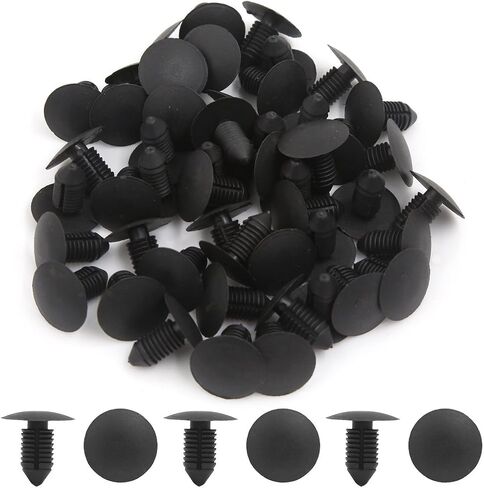 uxcell 50Pcs Black Plastic Rivets Fastener Fender Bumper Push Clips 11mm for Car in Saudi Arabia