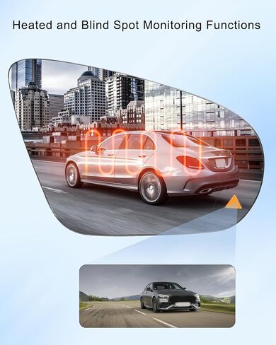 Passenger Side Mirror Glass Replacement Fit for Mercedes Benz C W205 2015-2021 E W213 2016-2021 S W222 2014-2021 GLC W253 2016-2021, Right Side Heated Rearview Mirror with Blind Spot in Saudi Arabia