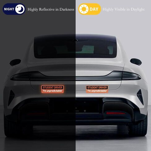 3Pcs Student Driver Magnet Sticker Reflective Magnetic 3 Styles Novice Attention Sign Rectangular Reusable Warning Bumper Magnetic Sticker Colorful for Car in Saudi Arabia