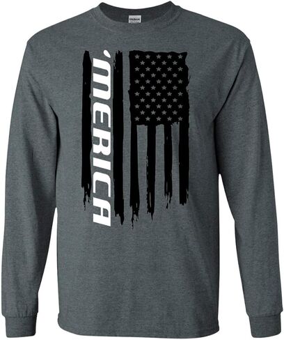 Men's 'Merica American Flag Long Sleeve T-Shirt in Saudi Arabia