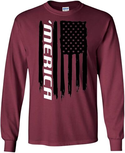 Men's 'Merica American Flag Long Sleeve T-Shirt in Saudi Arabia