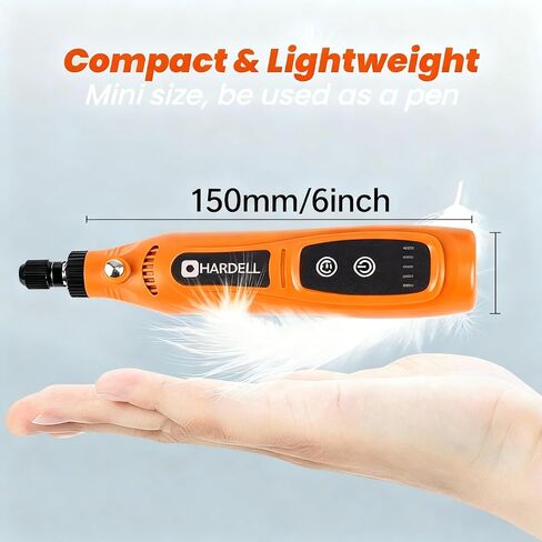 HARDELL Mini Cordless Rotary Tool, 5-Speed Type-C Charging Rotary Tool Kit with 43 Accessories, 3.7V Power Rotary Tool for Sanding, Polishing, Engraving, Carving, Grinding, DIY Crafts in Kuwait