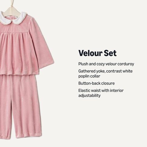 Amazon Essentials x Sofia Grainge Toddlers and Baby Girls' Corduroy Velour Set in Saudi Arabia