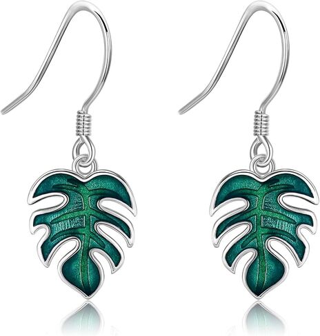 أقراط الورد/أزهار الكرز/زنبق الوادي/الكركديه/الورد/عباد الشمس/Monstera/توليب/الأوركيد أقراط S925 من الفضة الإسترليني على شكل زهرة متدلية مجوهرات للنساء in Kuwait