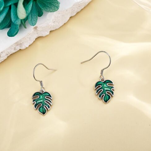 أقراط الورد/أزهار الكرز/زنبق الوادي/الكركديه/الورد/عباد الشمس/Monstera/توليب/الأوركيد أقراط S925 من الفضة الإسترليني على شكل زهرة متدلية مجوهرات للنساء in Kuwait