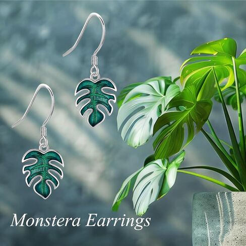 أقراط الورد/أزهار الكرز/زنبق الوادي/الكركديه/الورد/عباد الشمس/Monstera/توليب/الأوركيد أقراط S925 من الفضة الإسترليني على شكل زهرة متدلية مجوهرات للنساء in Kuwait