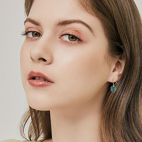 أقراط الورد/أزهار الكرز/زنبق الوادي/الكركديه/الورد/عباد الشمس/Monstera/توليب/الأوركيد أقراط S925 من الفضة الإسترليني على شكل زهرة متدلية مجوهرات للنساء in Kuwait