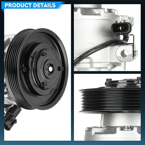 TadaMark A/C Air Conditioner Compressor With Clutch Fit for Hyundai Accent 1.6L 2012-2017 Fit for Kia Rio 1.6L 2012 2013 2014 2015 2016 2017 Automatic Temperature Control only (no Manual), DVE12 Style in Saudi Arabia