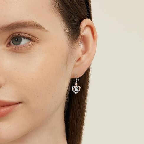 15th/ 16th/ 18th/ 50th/ 60th/ 80th Birthday Gifts for Women Daughter 925 Sterling Silver Love Heart Rose Flower Drop & Dangle Earrings Birthday Mothers Day Christmas Anniversary Graduation Jewelry in Saudi Arabia