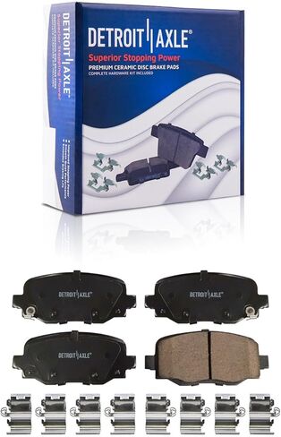 Detroit Axle - Rear Brake Kit for 2015-2017 Chrysler 200, 2014-2022 Jeep Cherokee w/Single Piston Calipers Replacement Drilled & Slotted Disc Brake Rotors Ceramic Brakes Pads: 10.95'' inch Rotor in Saudi Arabia