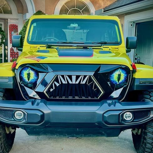 ملصقات المصابيح الأمامية ستيريو ثلاثية الأبعاد من Beast Eyes - زوج مضحك يمكنك صنعه بنفسك للشاحنة والسيارة والمصدات وتزيين النوافذ (قطعتان 8 بوصات) in Saudi Arabia