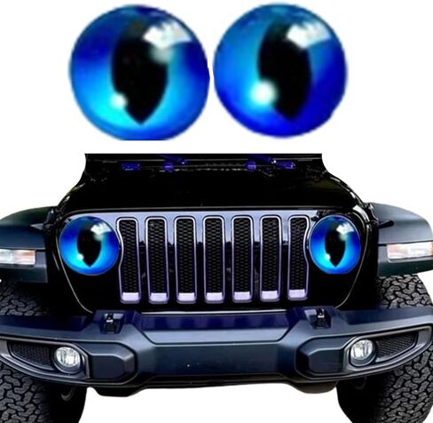 ملصقات المصابيح الأمامية ستيريو ثلاثية الأبعاد من Beast Eyes - زوج مضحك يمكنك صنعه بنفسك للشاحنة والسيارة والمصدات وتزيين النوافذ (قطعتان 8 بوصات) in Saudi Arabia