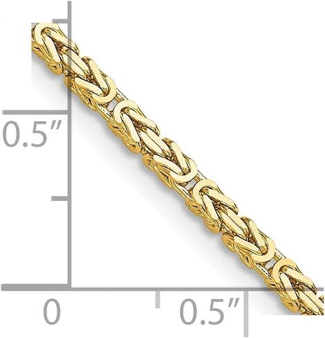 قلادة سلسلة بيزنطية من الذهب عيار 14 قيراط Diamond2Deal مقاس 2 مم in Saudi Arabia